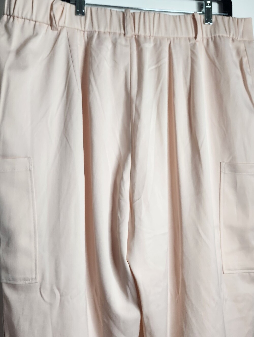 Eloquii Blush Pink Satin Cargo Pants Womens 18 Chic Feminine Modern Office Work - Picture 7 of 13